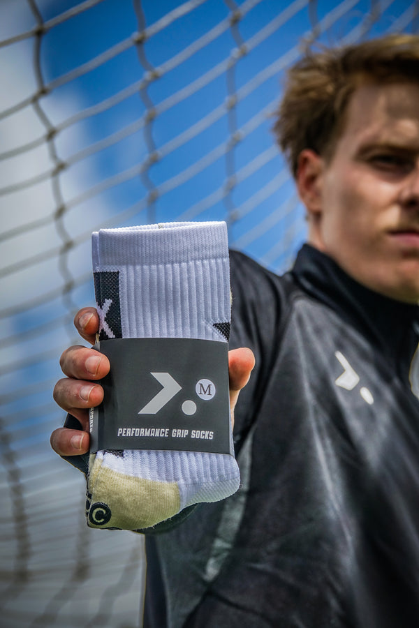 XEO Sports Performance Grip Socks- White